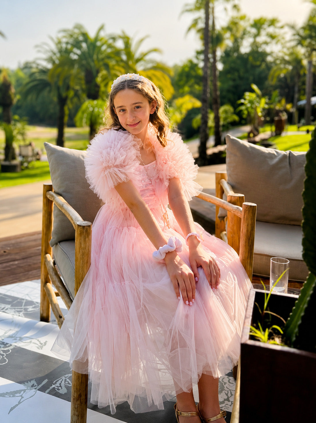 Fiora in Ballet Pink Party Dress + Bolero (Tween/Teen) - Bloom by L+B