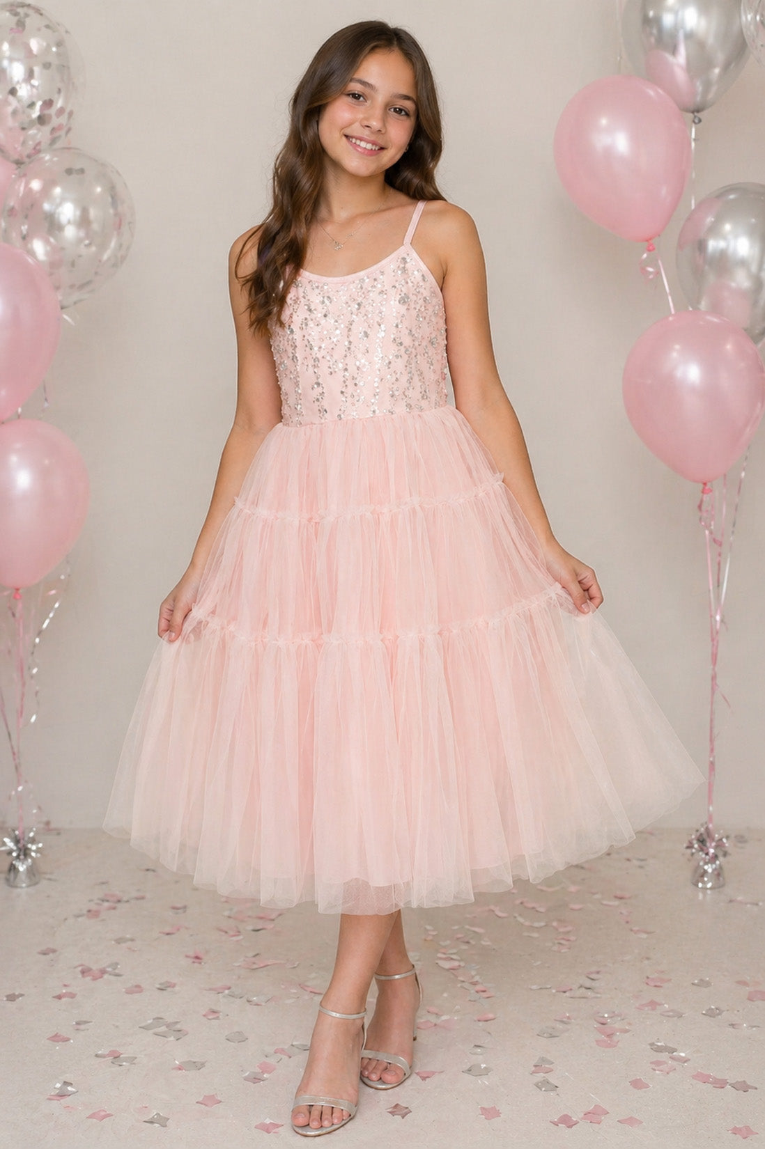 Fiora in Ballet Pink Party Dress + Bolero (Tween/Teen) - Bloom by L+B