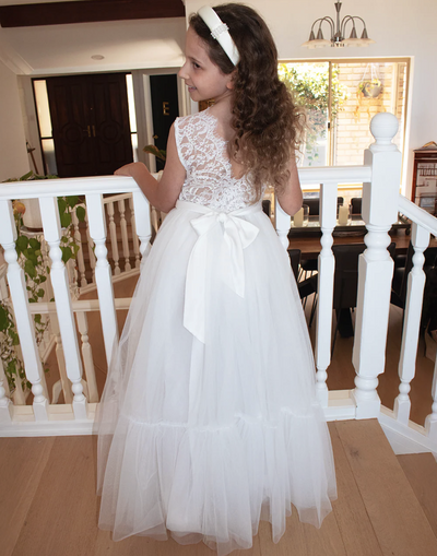 Flora in Ivory White ~ Party or Flower Girl Dress
