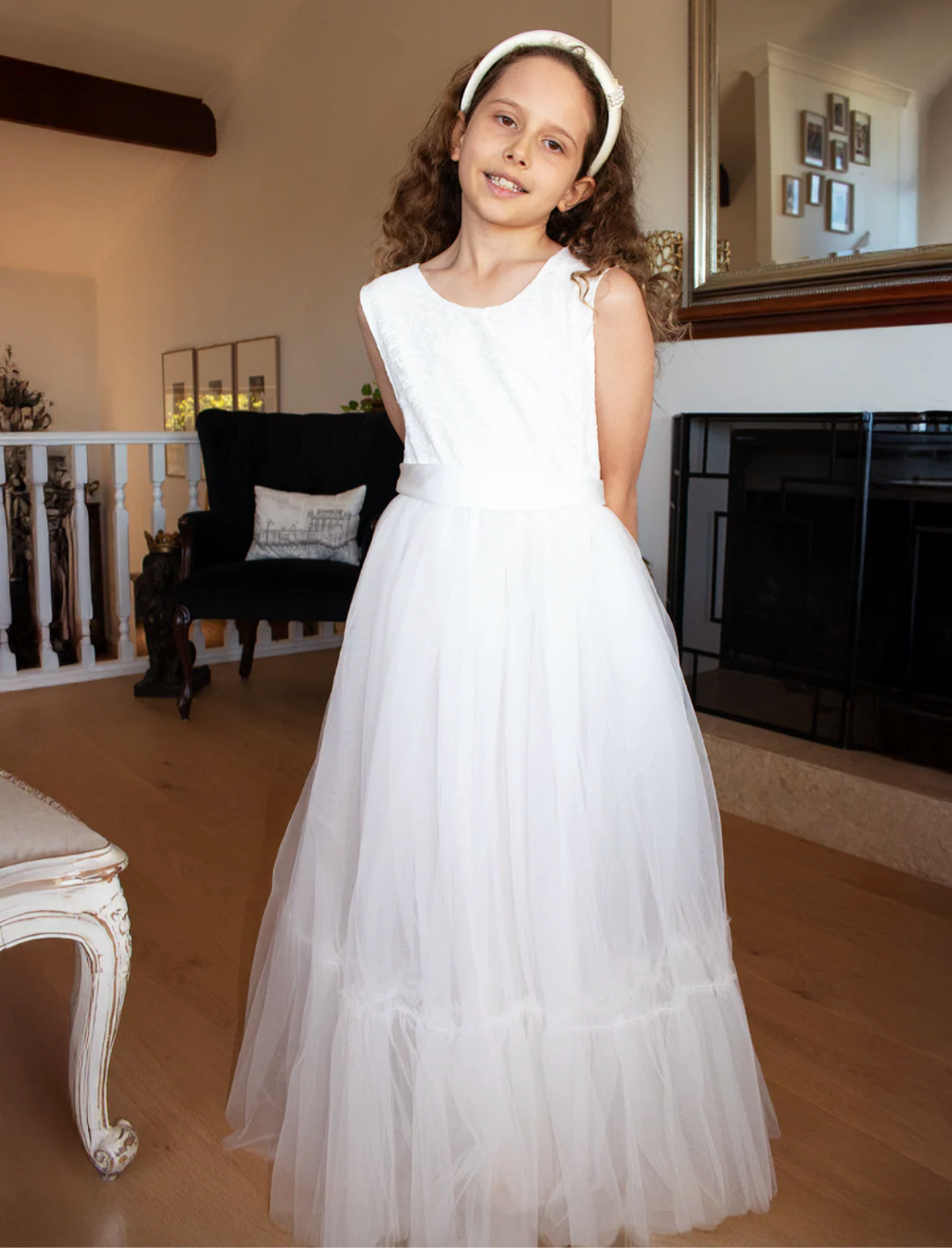 Satin Sash in Ivory White -  Flower Girls