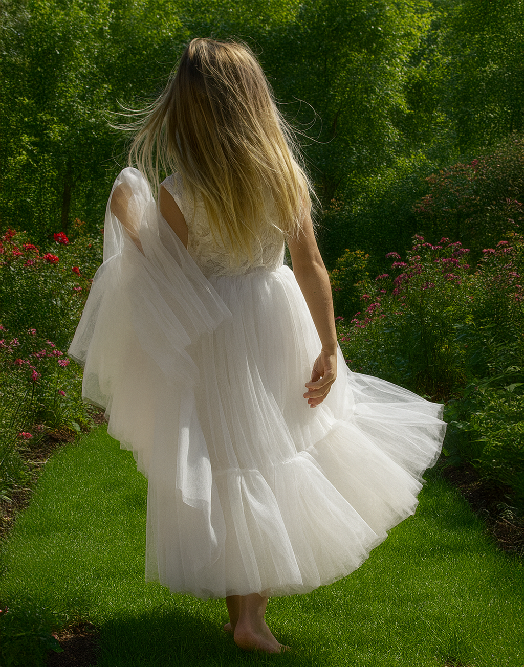 Flora in Ivory White ~ Party or Flower Girl Dress