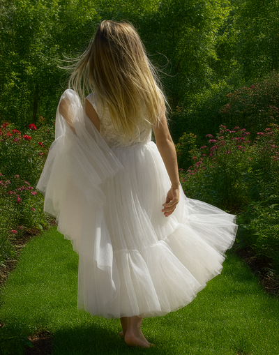 Flora in Ivory White ~ Party or Flower Girl Dress