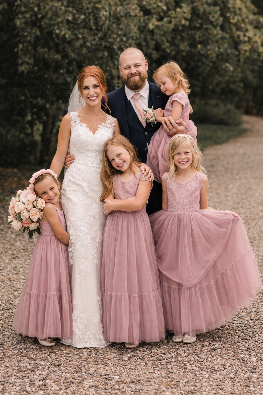 Flora in Dusty Rose ~ Party or Flower Girl Dress