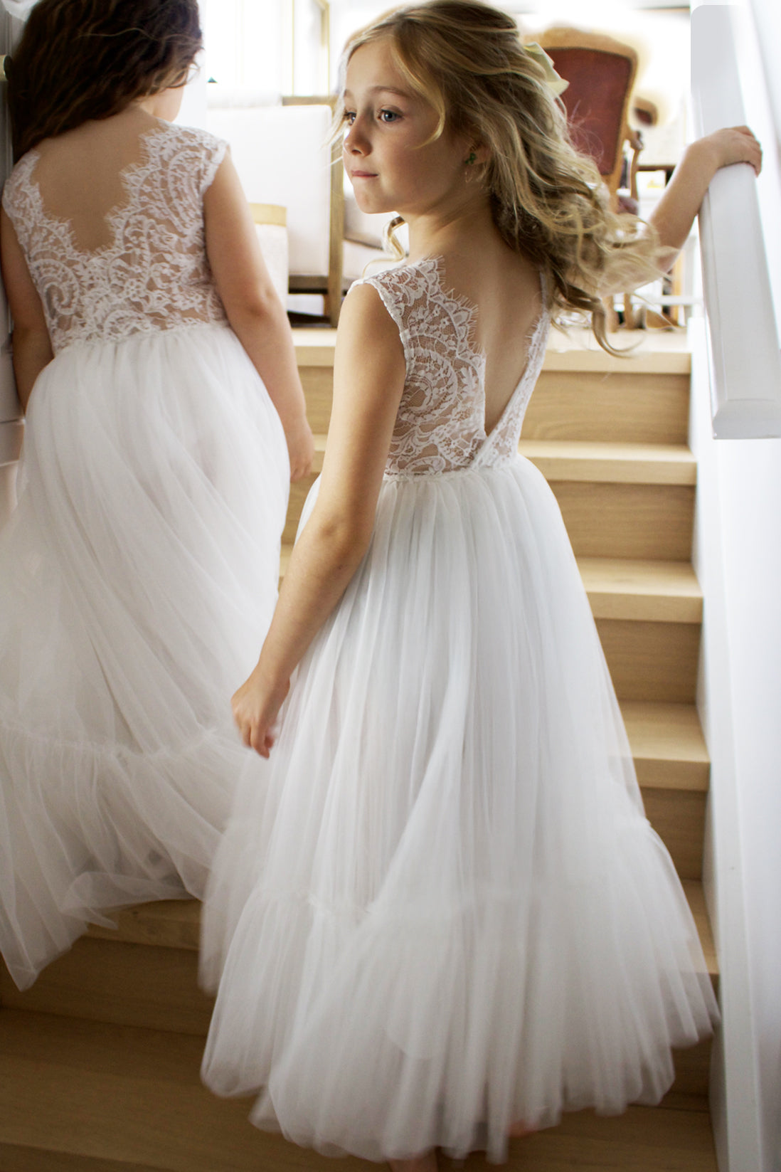 Flora in Ivory White ~ Party or Flower Girl Dress