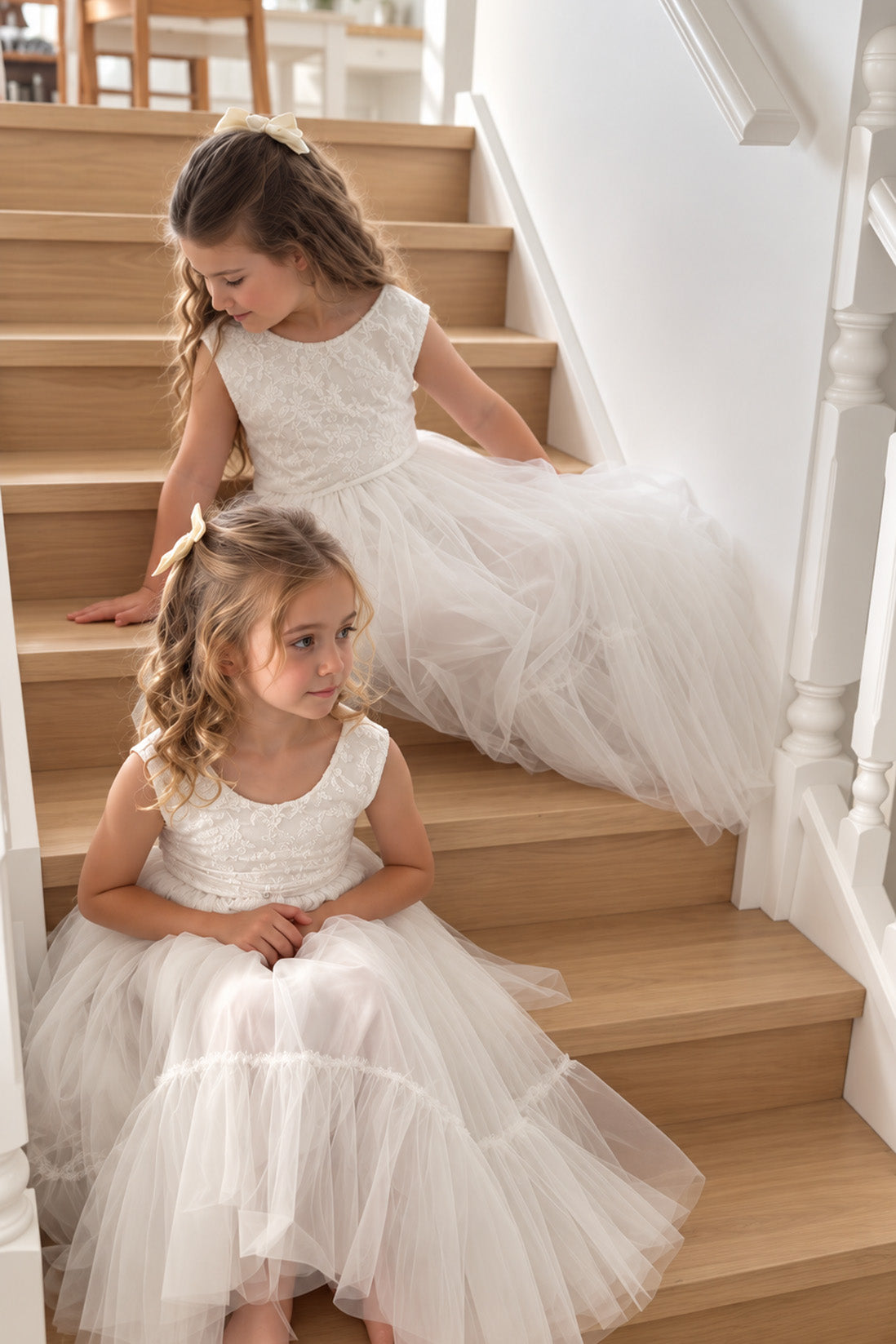 Flora in Ivory White ~ Party or Flower Girl Dress