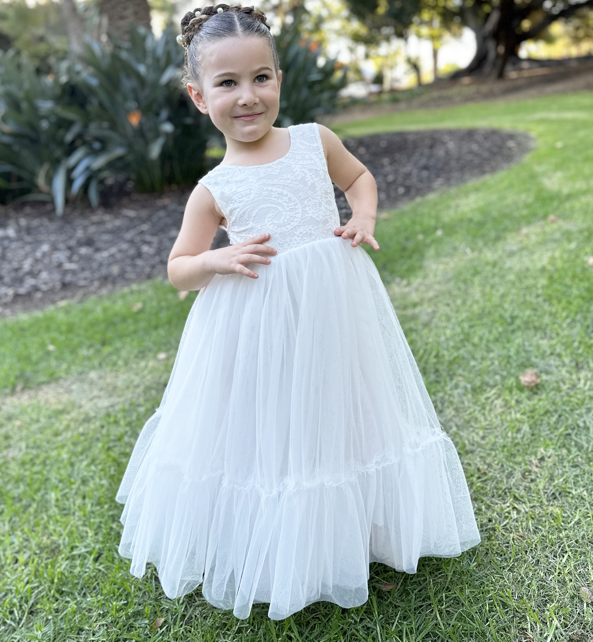 Flora in Ivory ~ Party or Flower Girl Dress