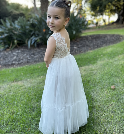 Flora in Ivory ~ Party or Flower Girl Dress