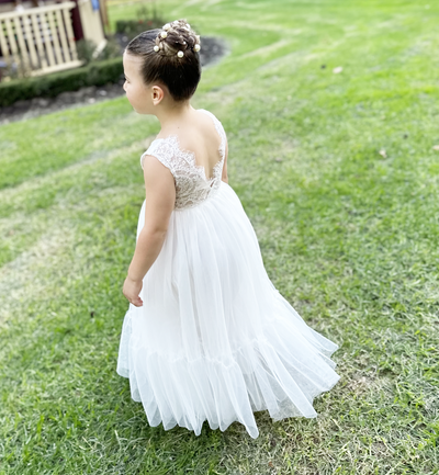 Flora in Ivory ~ Party or Flower Girl Dress