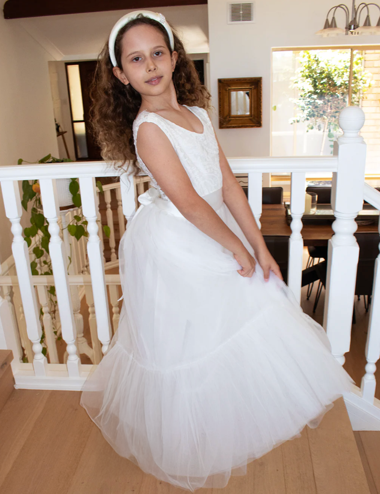 Flora in Ivory White ~ Party or Flower Girl Dress