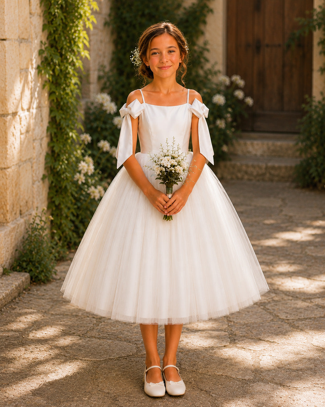 Fran in Ivory White - Party of Flower Girl Dress