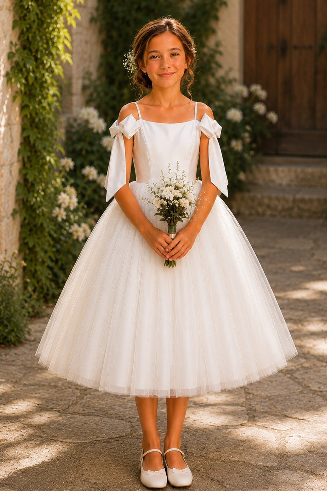 Fran in Ivory White - Party of Flower Girl Dress