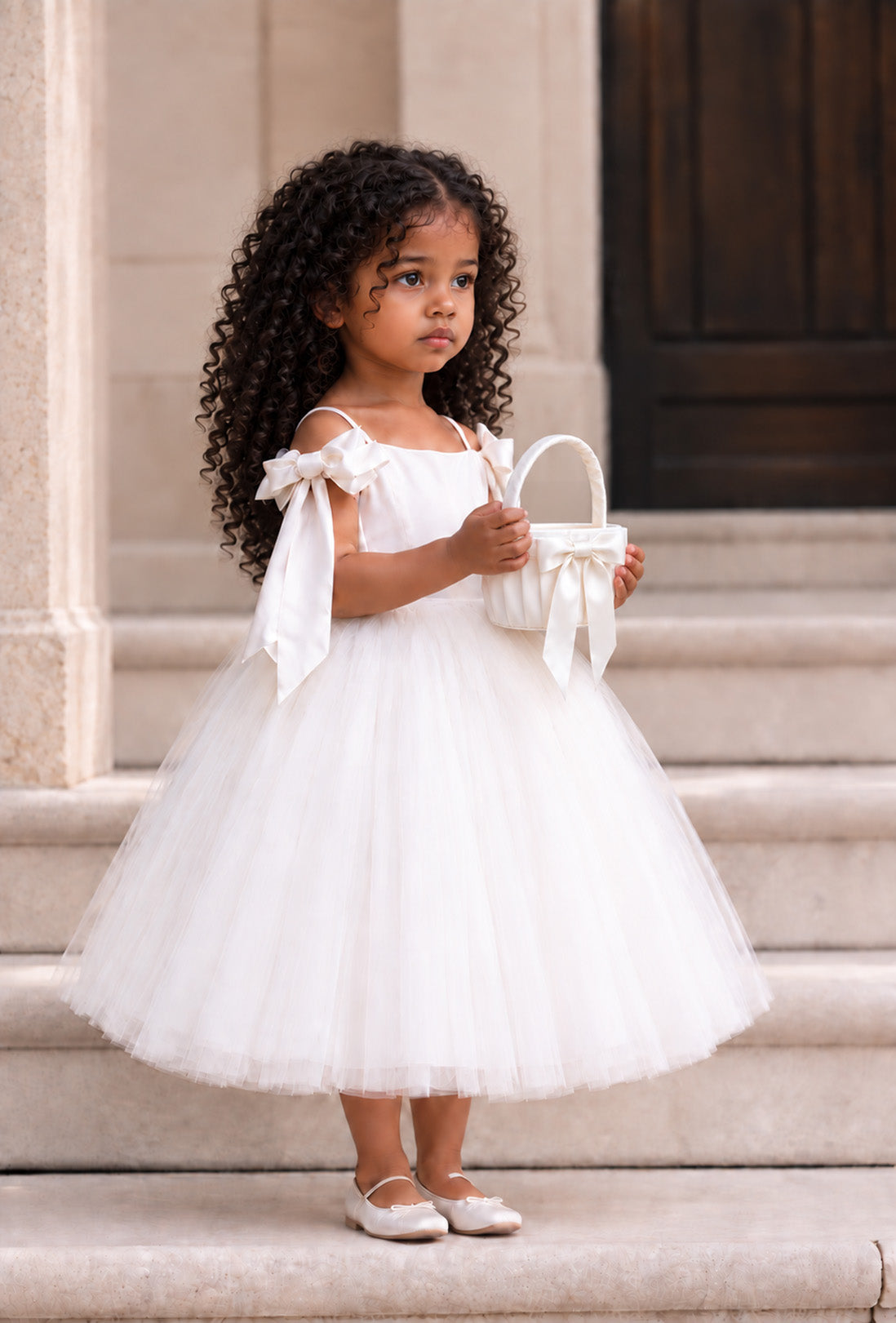 Fran in Ivory White Baby + Toddler - Party of Flower Girl Dress
