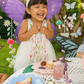 Lilly Frilly Satin Headband (Ages 3 upwards) with a pink satin drawstring bag.