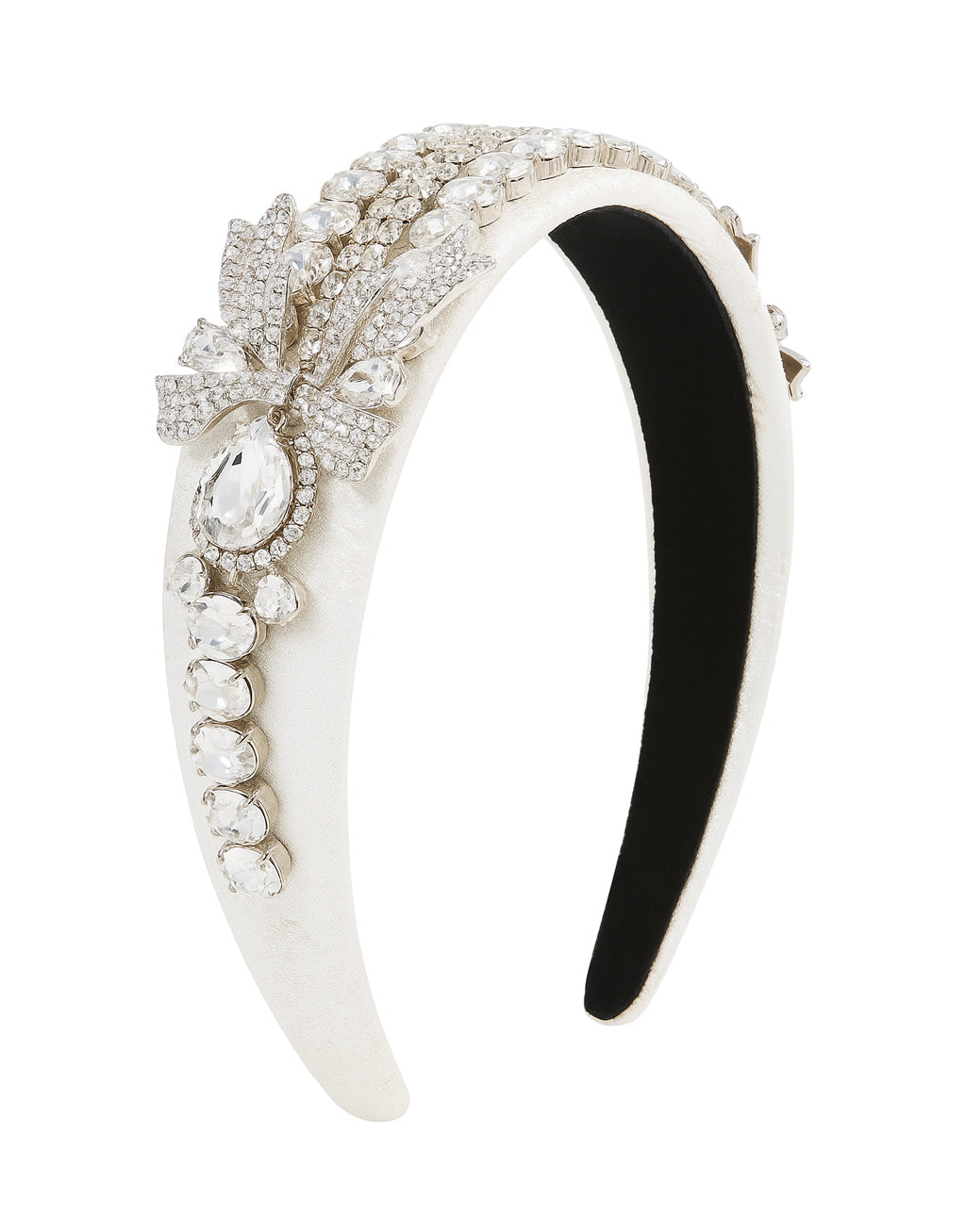 Gatsby Rhinestone Headband (Ages 8-Adult) with a pink satin drawstring bag