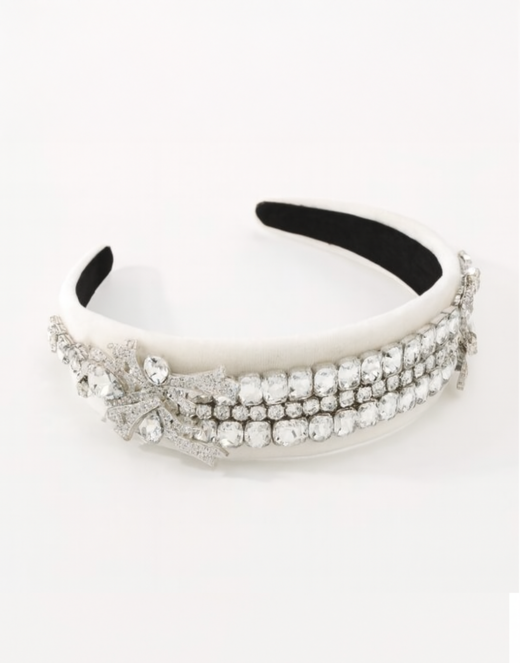 Gatsby Rhinestone Headband (Ages 8-Adult) with a pink satin drawstring bag
