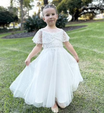 Grace ~ White Flower Girl or Communion Dress