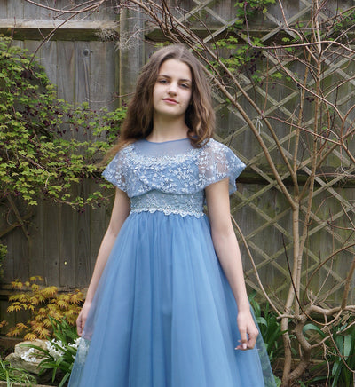 Grace ~ Blue Flower girl or Party Dress