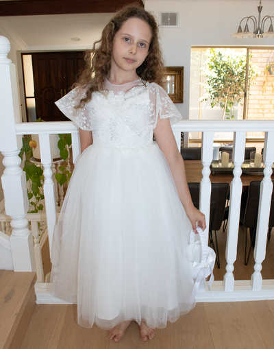 Grace ~ Off White Flower Girl or Communion Dress