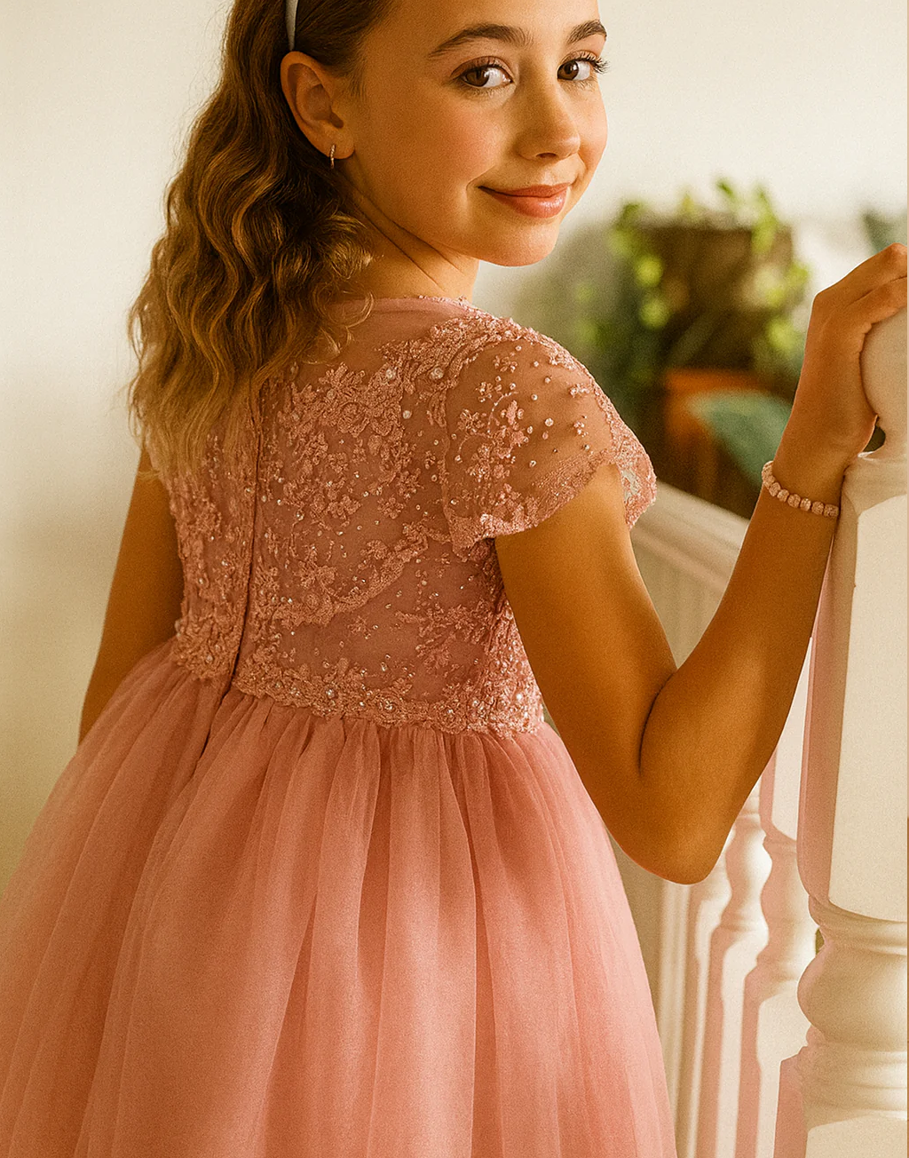 Grace in Dusty Rose Party Dress or Flower Girl