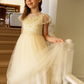 Grace in Champagne/Gold Flower Girl or Party Dress