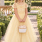 Grace in Champagne/Gold Flower Girl or Party Dress
