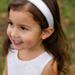 Grace Satin Headband (Ages 3-Adult) with a pink satin drawstring bag.