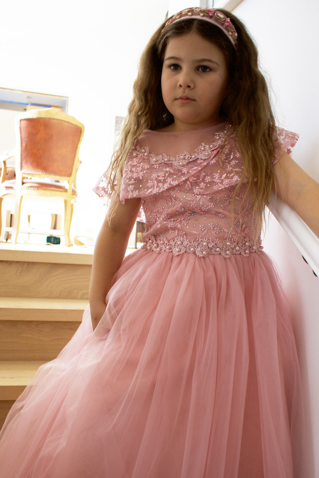 Grace in Dusty Rose Party Dress or Flower Girl