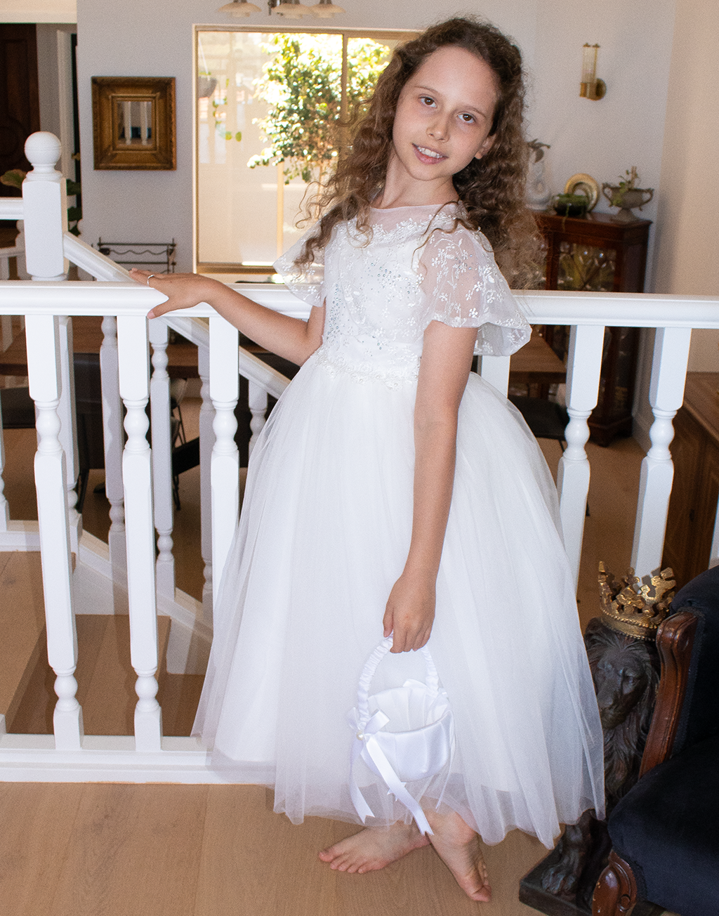 Grace ~ Off White Flower Girl or Communion Dress