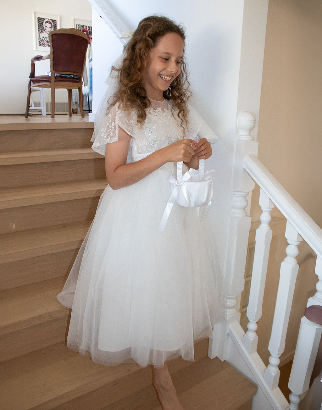 Grace ~ Off White Flower Girl or Communion Dress