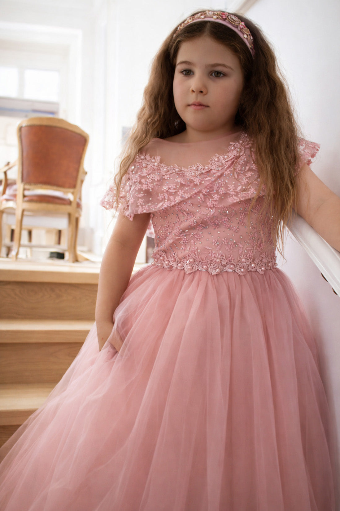 Grace in Dusty Rose Party Dress or Flower Girl