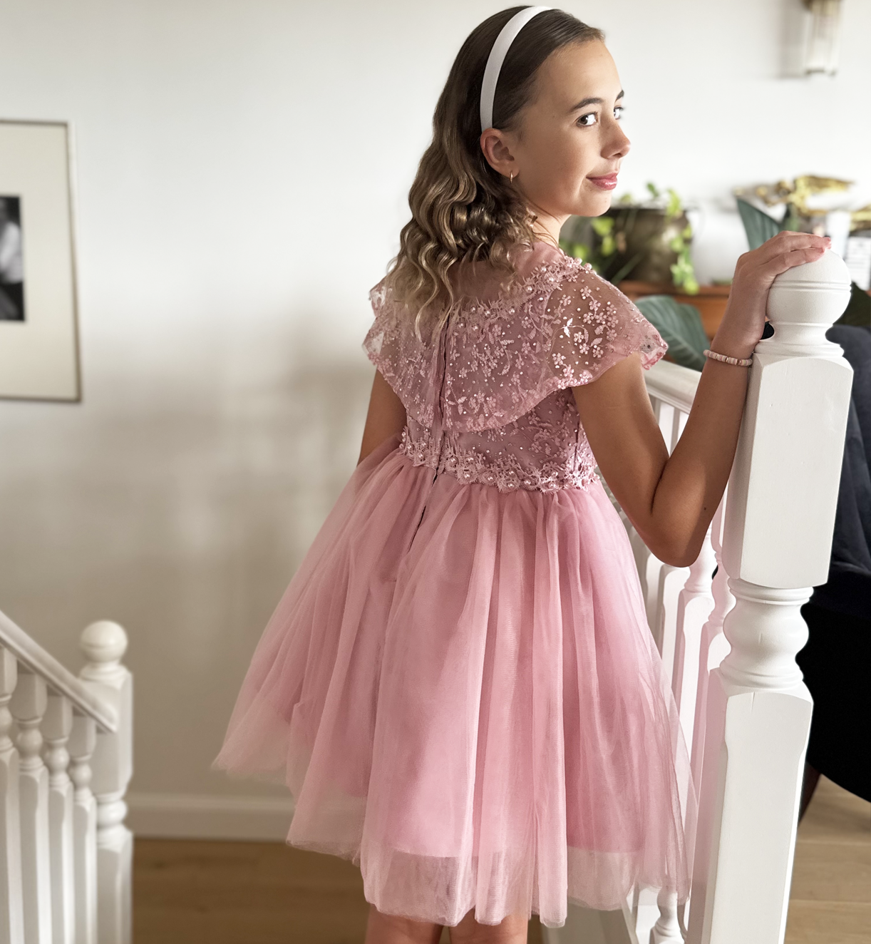 Grace ~ Pink Flower Girl or Party Dress (Knee Length)