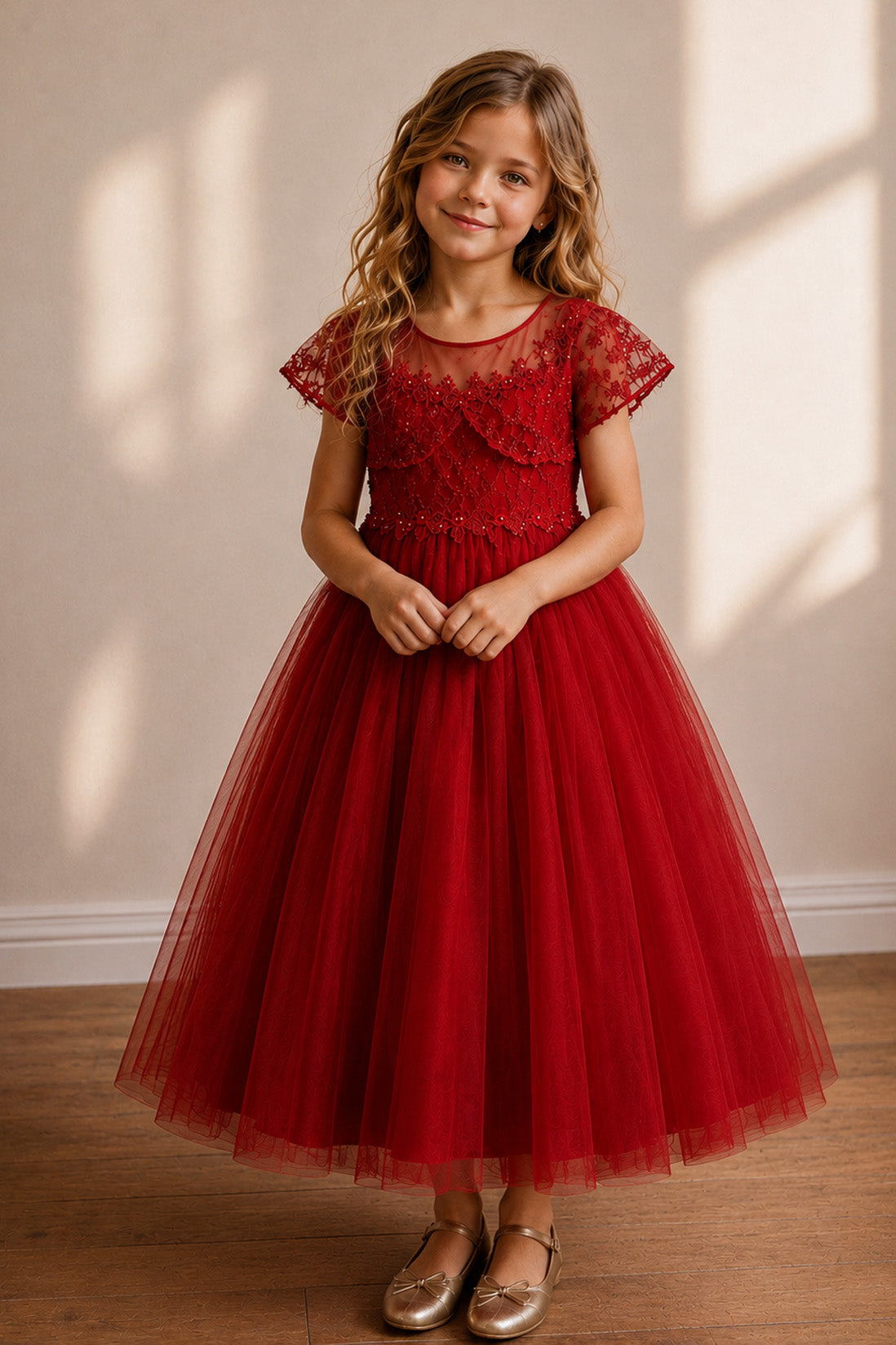Grace in Red Party Dress or Flower Girl