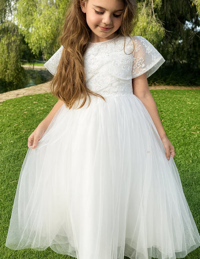 Grace ~ Off White Flower Girl or Communion Dress