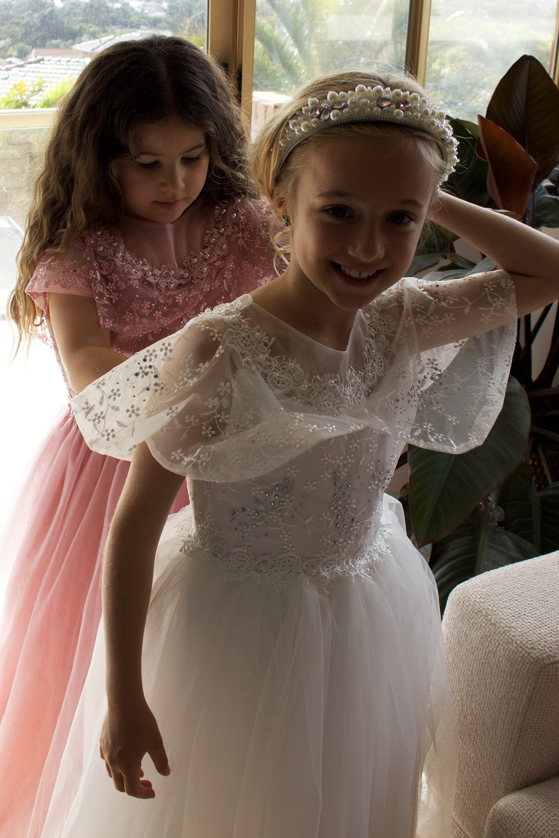 Grace in Dusty Rose Party Dress or Flower Girl