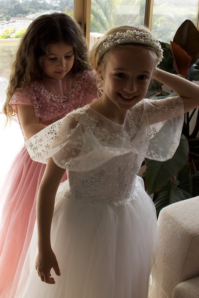 Grace in Dusty Rose Party Dress or Flower Girl