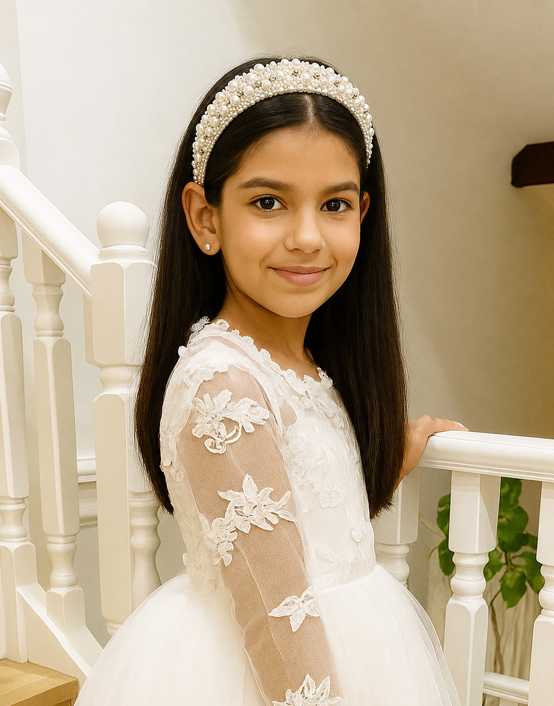 Halo Headband (Ages 6-Adult) with a pink satin drawstring bag.
