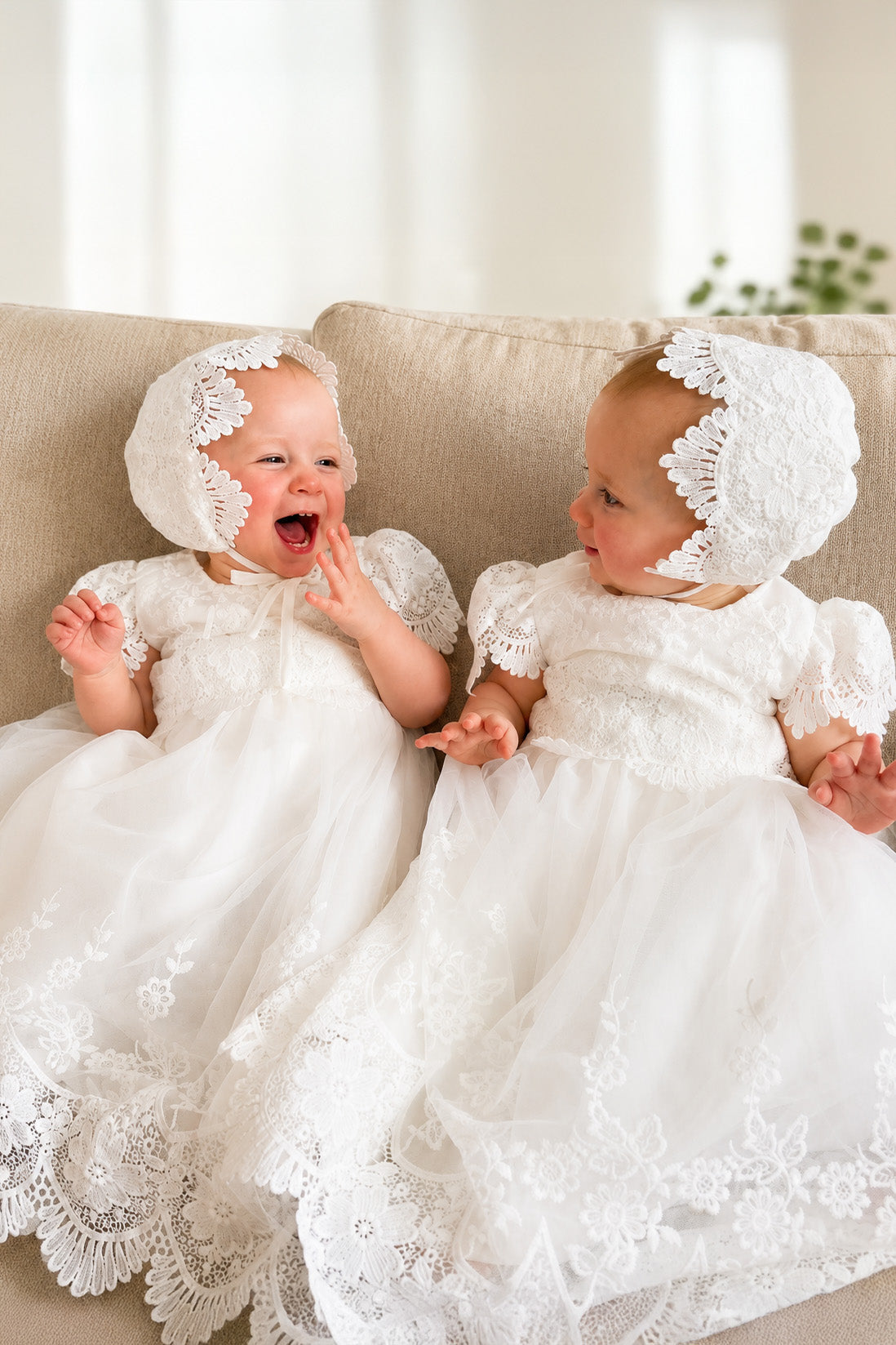 Harriet Baptism Christening Gown with Bonnet