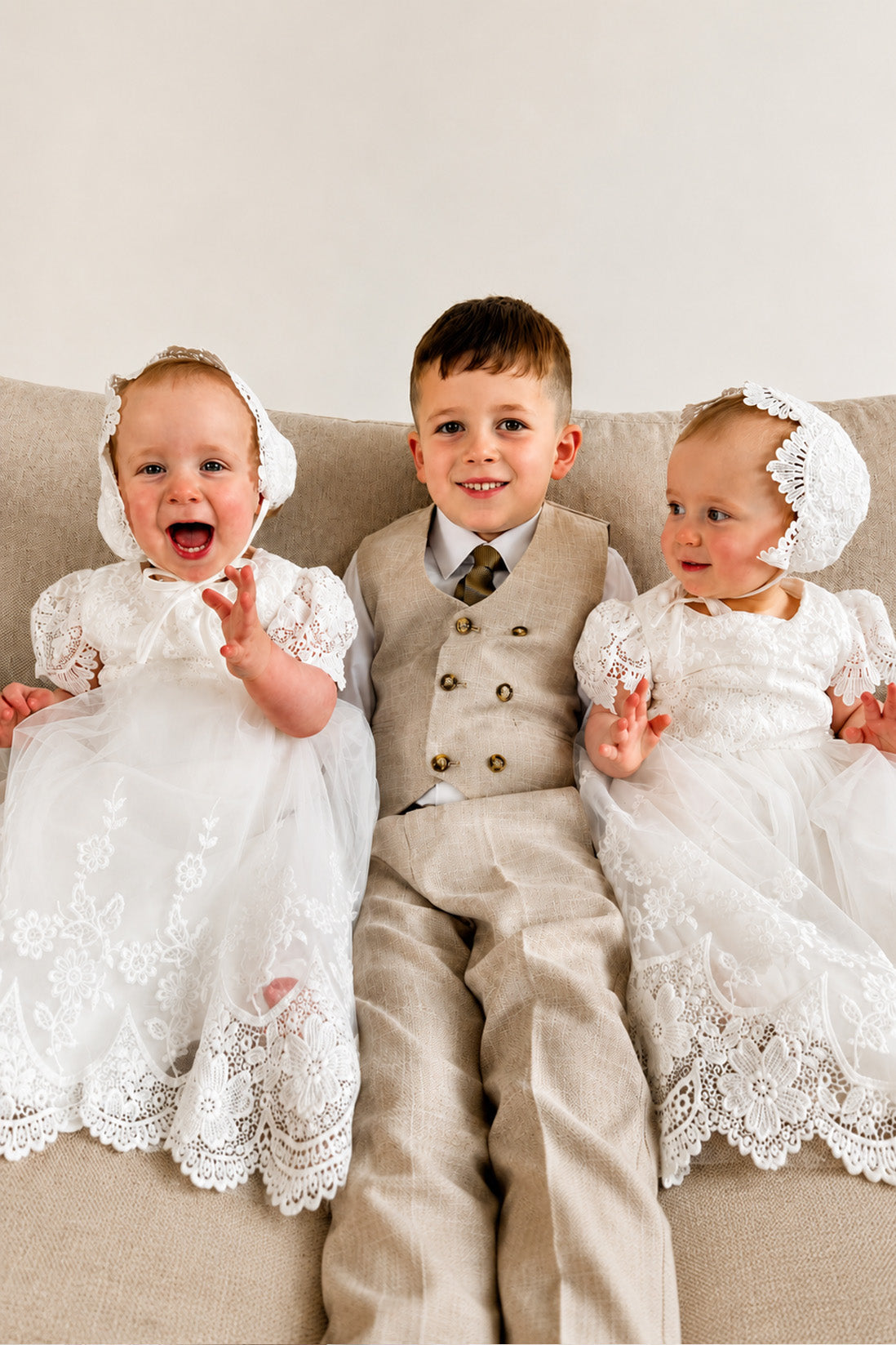 Harriet Baptism Christening Gown with Bonnet