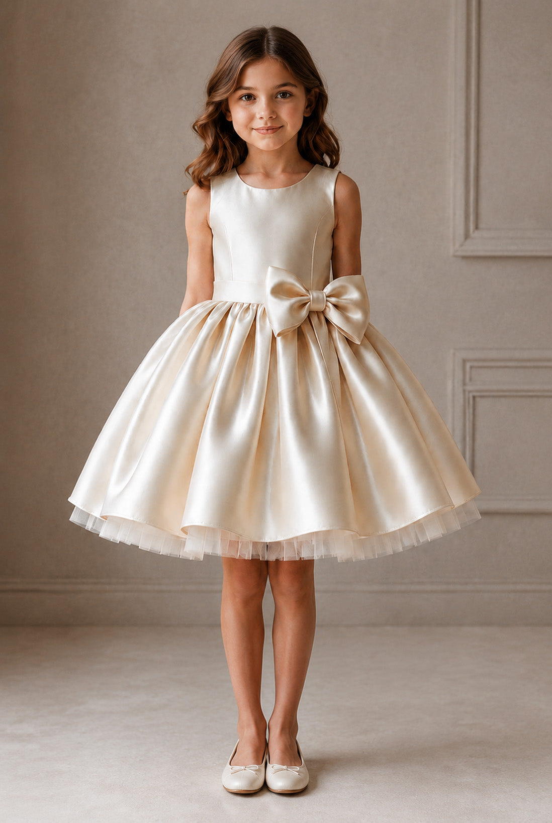 Hazel in Antique Cream - Party of Flower Girl Dress