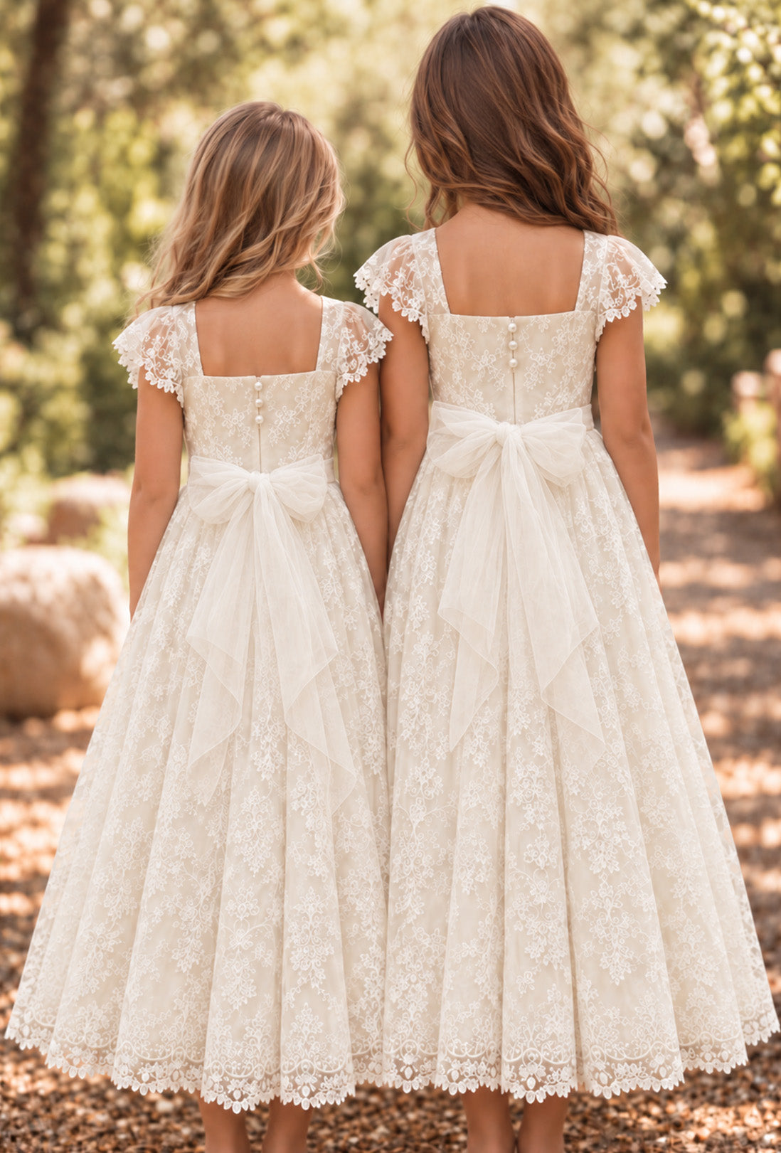 Hazel in Antique Cream - Party of Flower Girl Dress