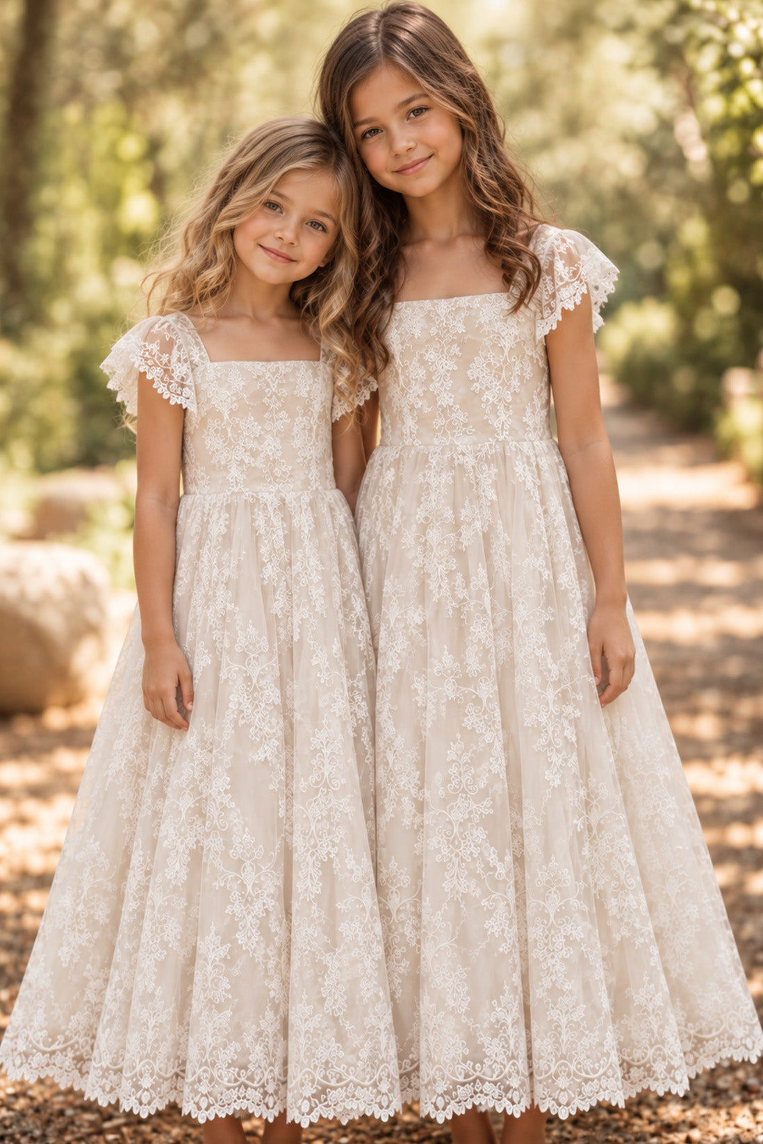 Hazel in Antique Cream - Party of Flower Girl Dress