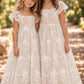 Hazel in Antique Cream - Party of Flower Girl Dress
