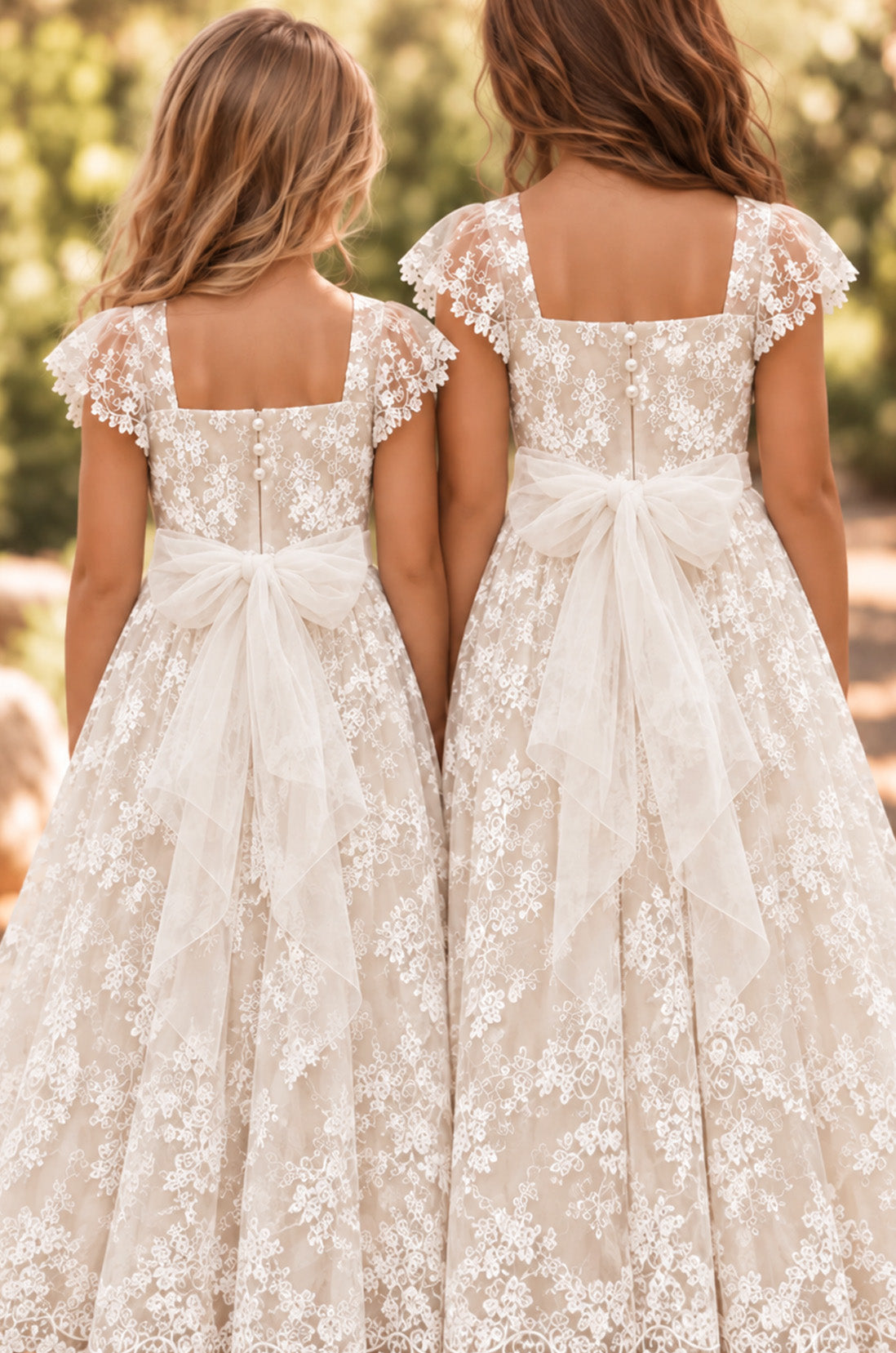 Hazel in Antique Cream - Party of Flower Girl Dress