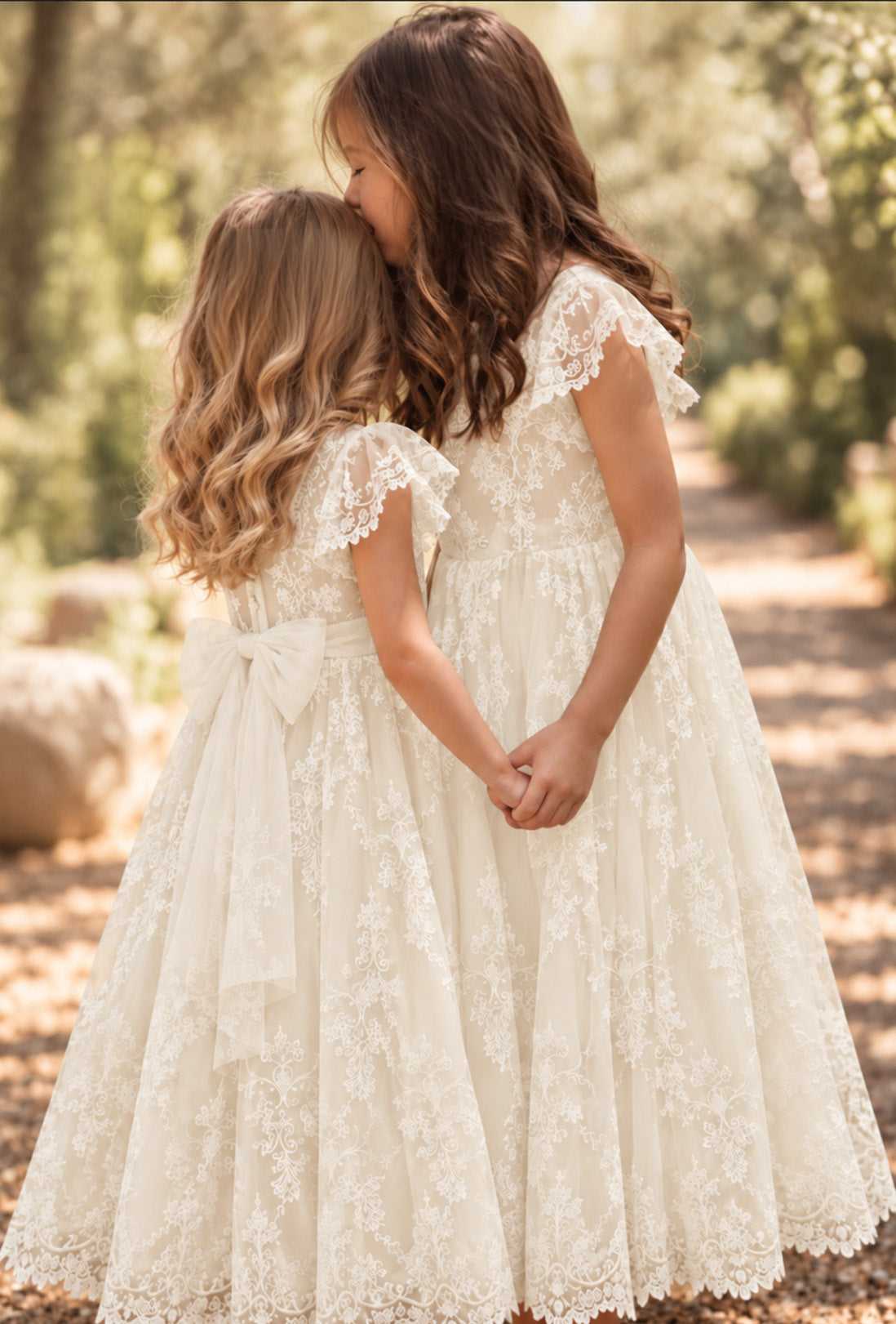 Hazel in Antique Cream - Party of Flower Girl Dress