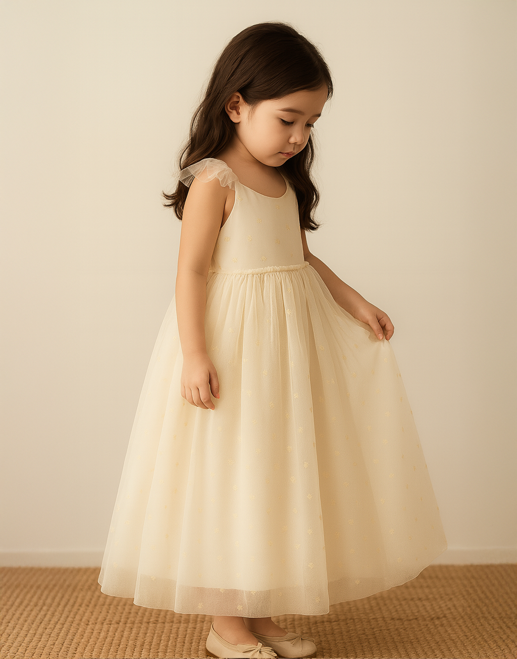 Heidi ~ Antique Cream Party Girl Dress