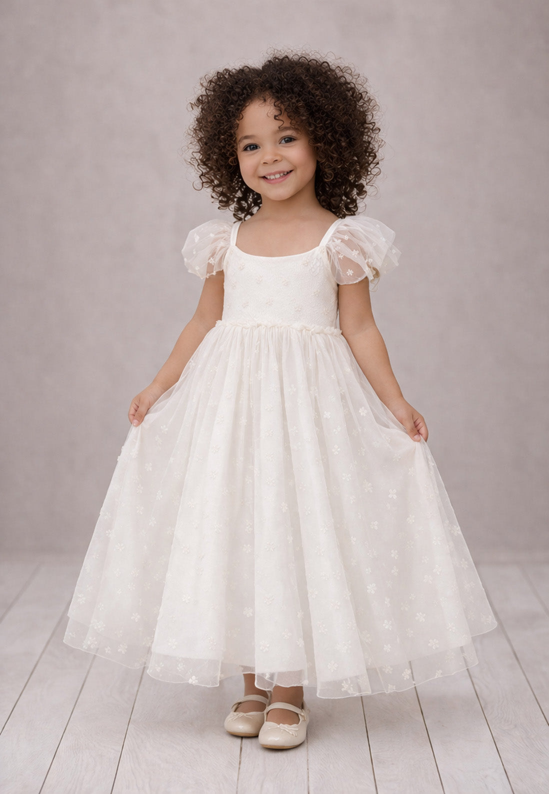Heidi ~ Ivory White Party Girl Dress /Flower Girl Dress