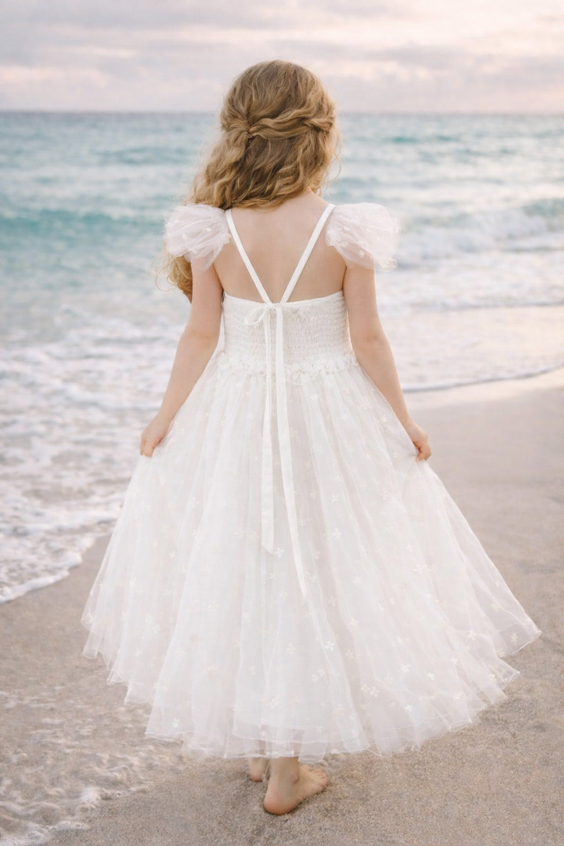 Heidi ~ Ivory White Party Girl Dress /Flower Girl Dress