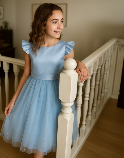 Helena in Baby Blue ~ Luxurious Party Dress