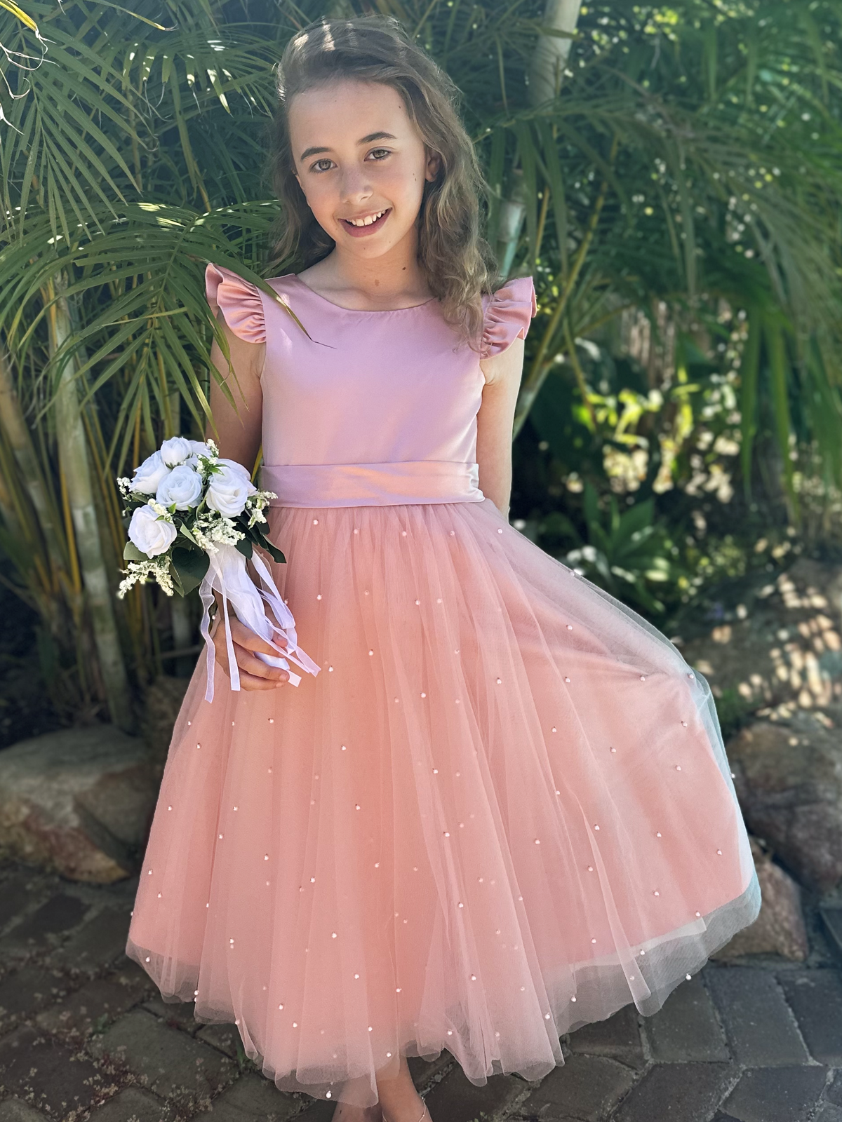 Helena in Dusty Rose ~ Luxurious Flower Girl or Party Dress