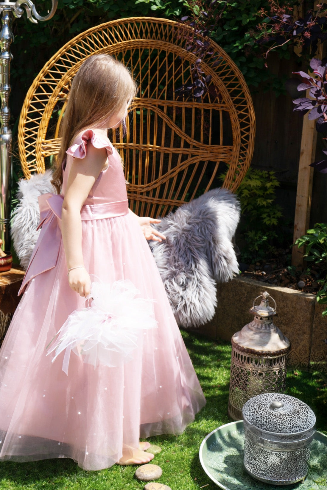 Helena in Dusty Rose ~ Luxurious Flower Girl or Party Dress